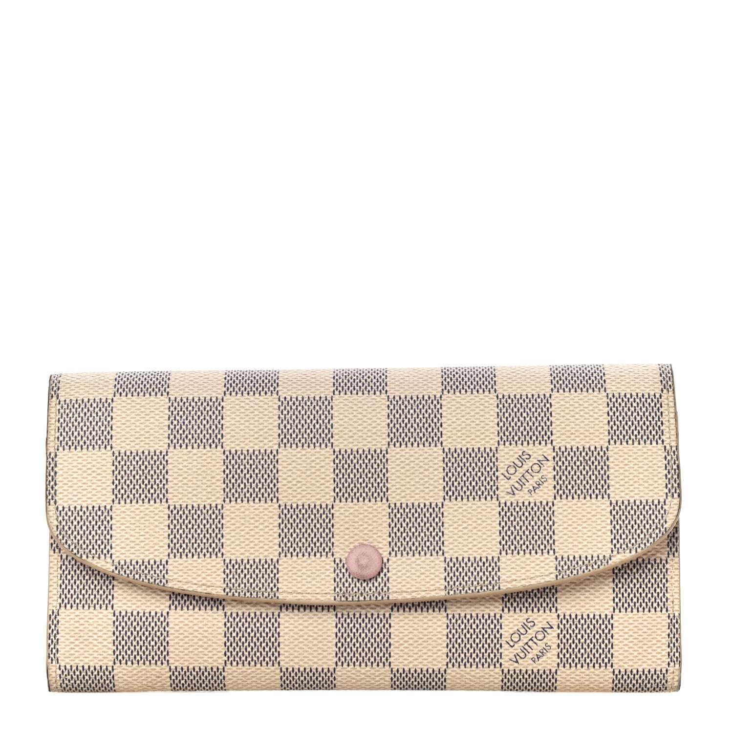 Louis Vuitton Damier Azur Emilie Wallet Rose Ballerine 1 of 15