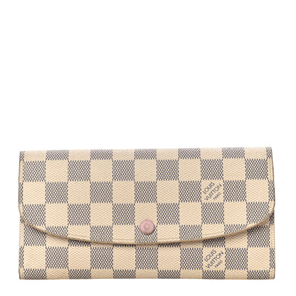 Louis Vuitton Damier Azur Emilie Wallet Rose Ballerine 1 of 15