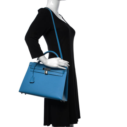 Hermes Epsom Kelly Sellier 32 Bleu Zanzibar 2 of 36