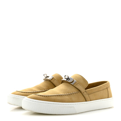 Hermes Suede Goatskin Game Slip On Sneakers 41 Beige Lin 4 of 10