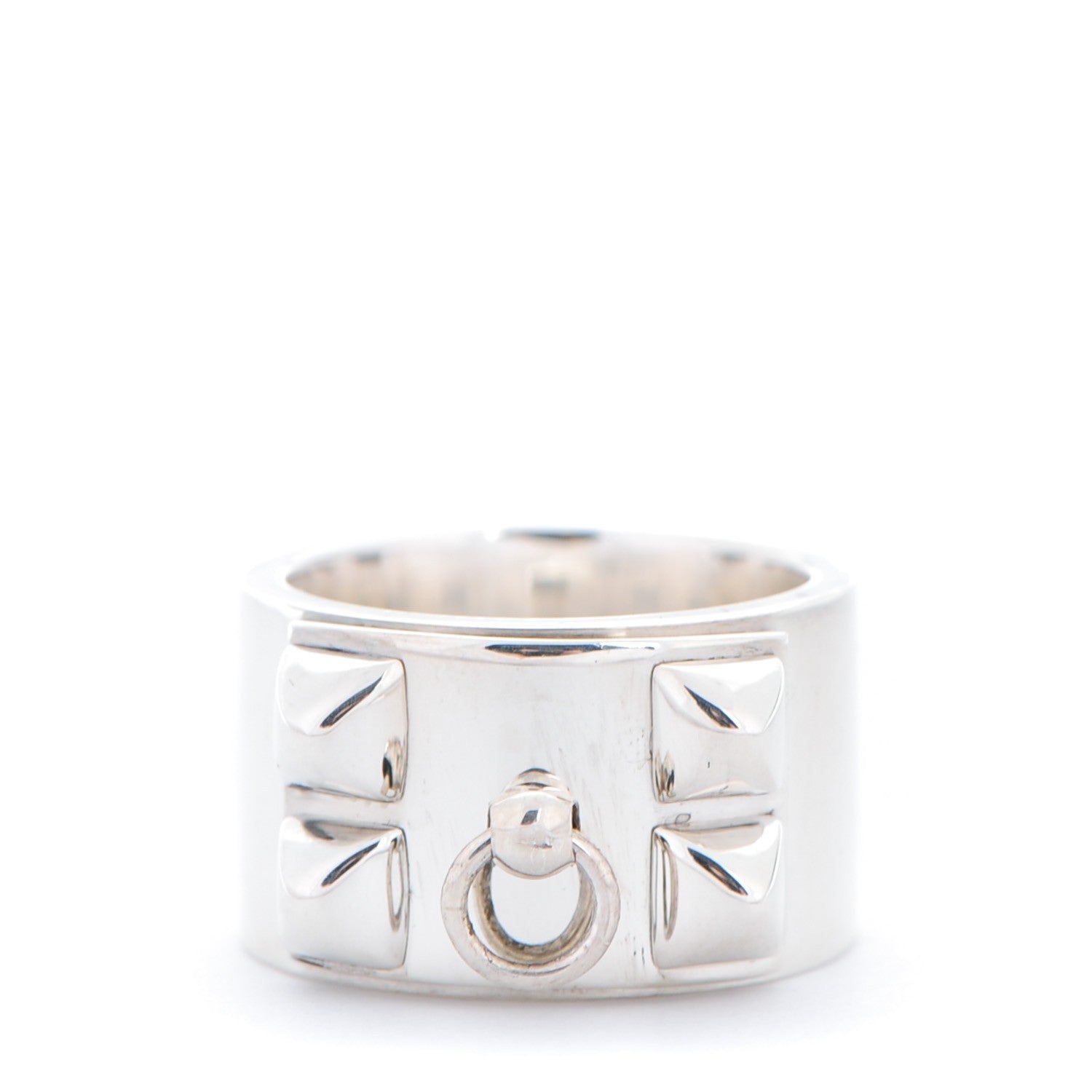 Hermes Sterling Silver Collier De Chien CDC Ring 50 5.25 1 of 5
