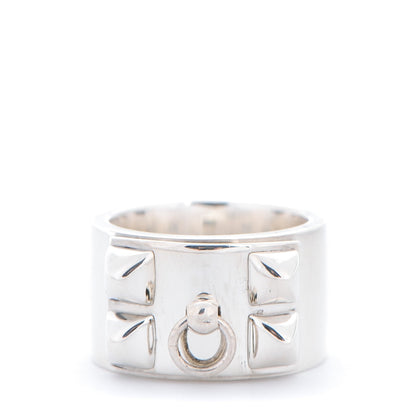 Hermes Sterling Silver Collier De Chien CDC Ring 50 5.25 1 of 5
