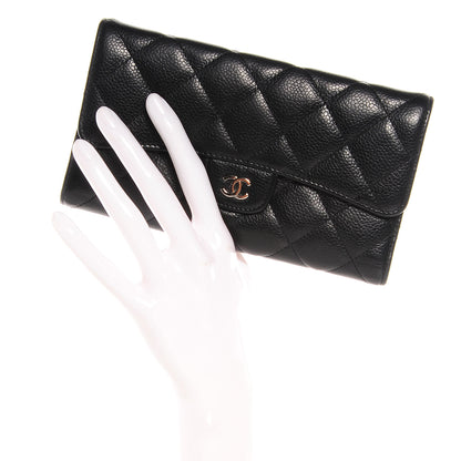Chanel Caviar Quilted Large Flap Wallet Black 2 of 9