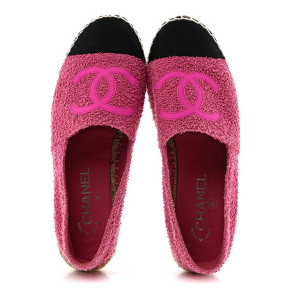 Chanel Fabric Grosgrain CC Espadrilles 38 Dark Pink Black 2 of 11
