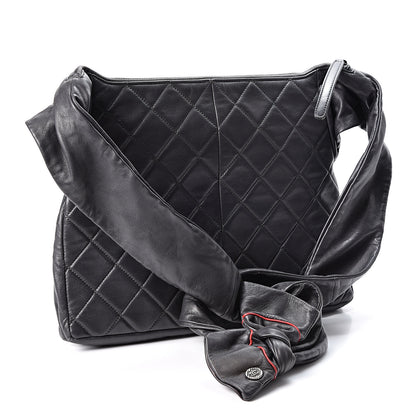 Chanel Lambskin Quilted Small Girl Bag Black Green 2 of 10