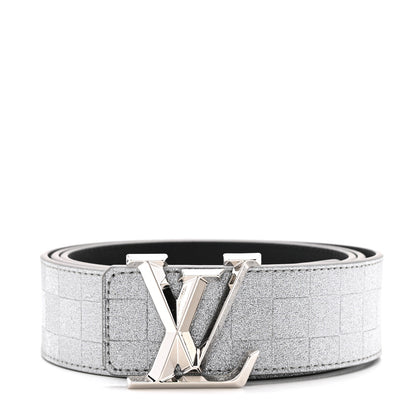 Louis Vuitton Damier Glitter Calfskin 40mm LV Pyramide Belt 110 44 Silver 1 of 6