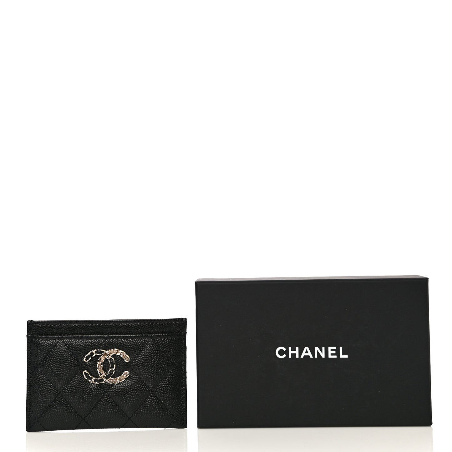 Caviar Quilted French New Wave Card Holder Black