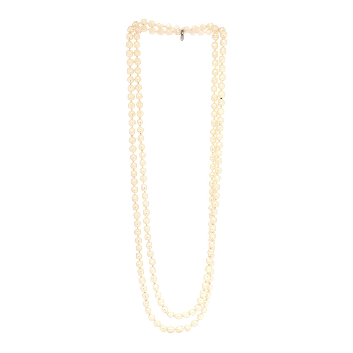 Pearl CC Long Necklace Gold