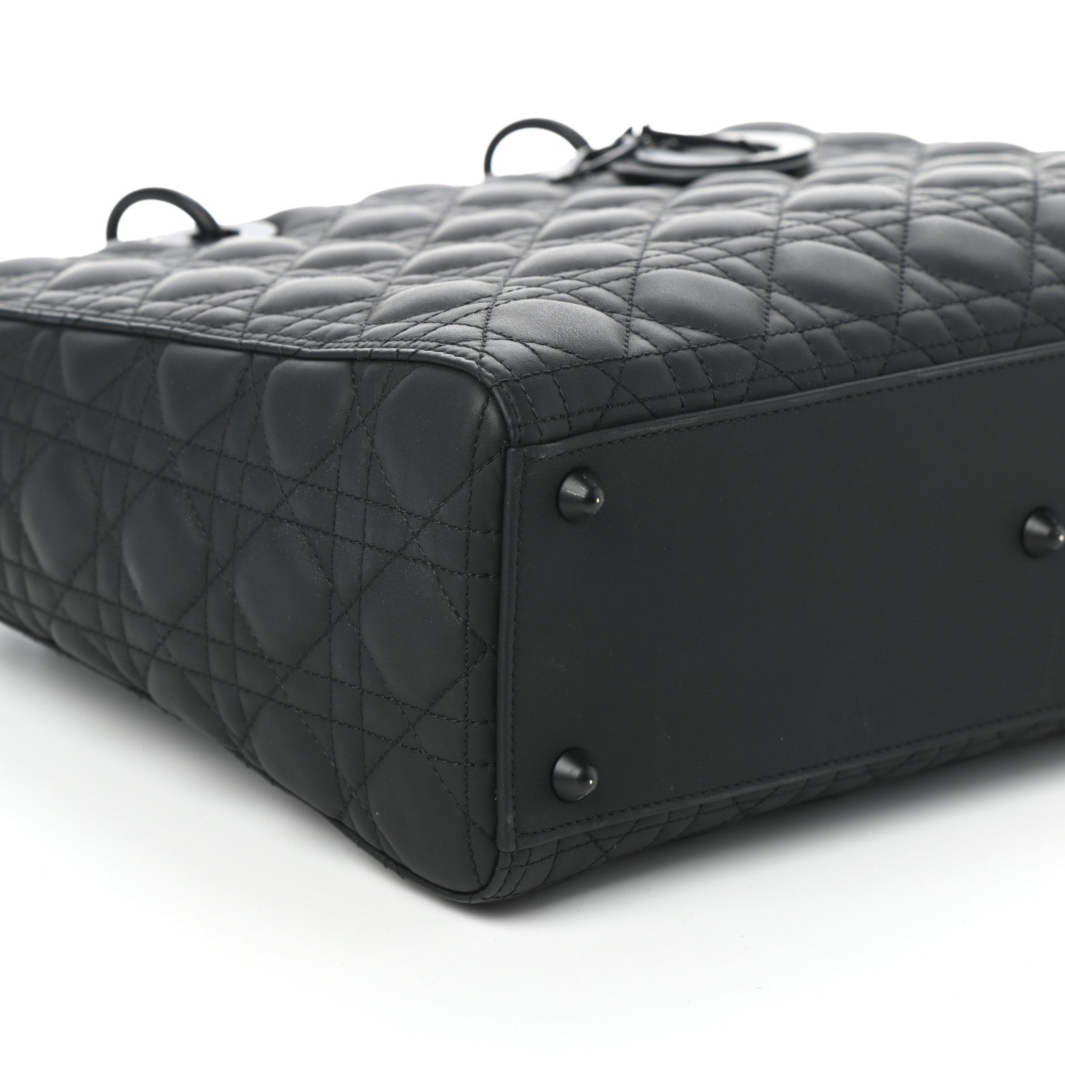 Christian Dior Ultra Matte Calfskin Cannage Large Lady Dior Black 8 of 9
