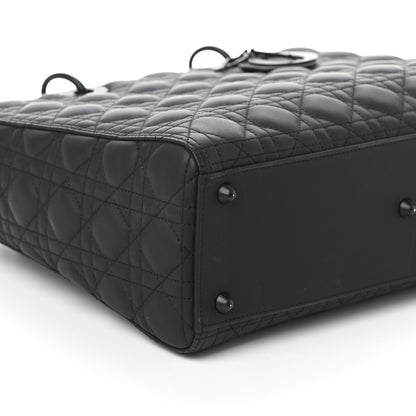 Christian Dior Ultra Matte Calfskin Cannage Large Lady Dior Black 8 of 9