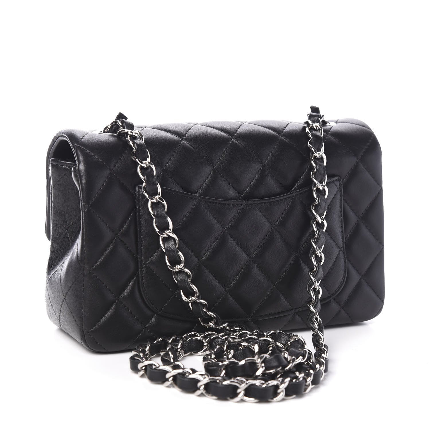 Chanel Lambskin Quilted Mini Rectangular Flap Black 2 of 9