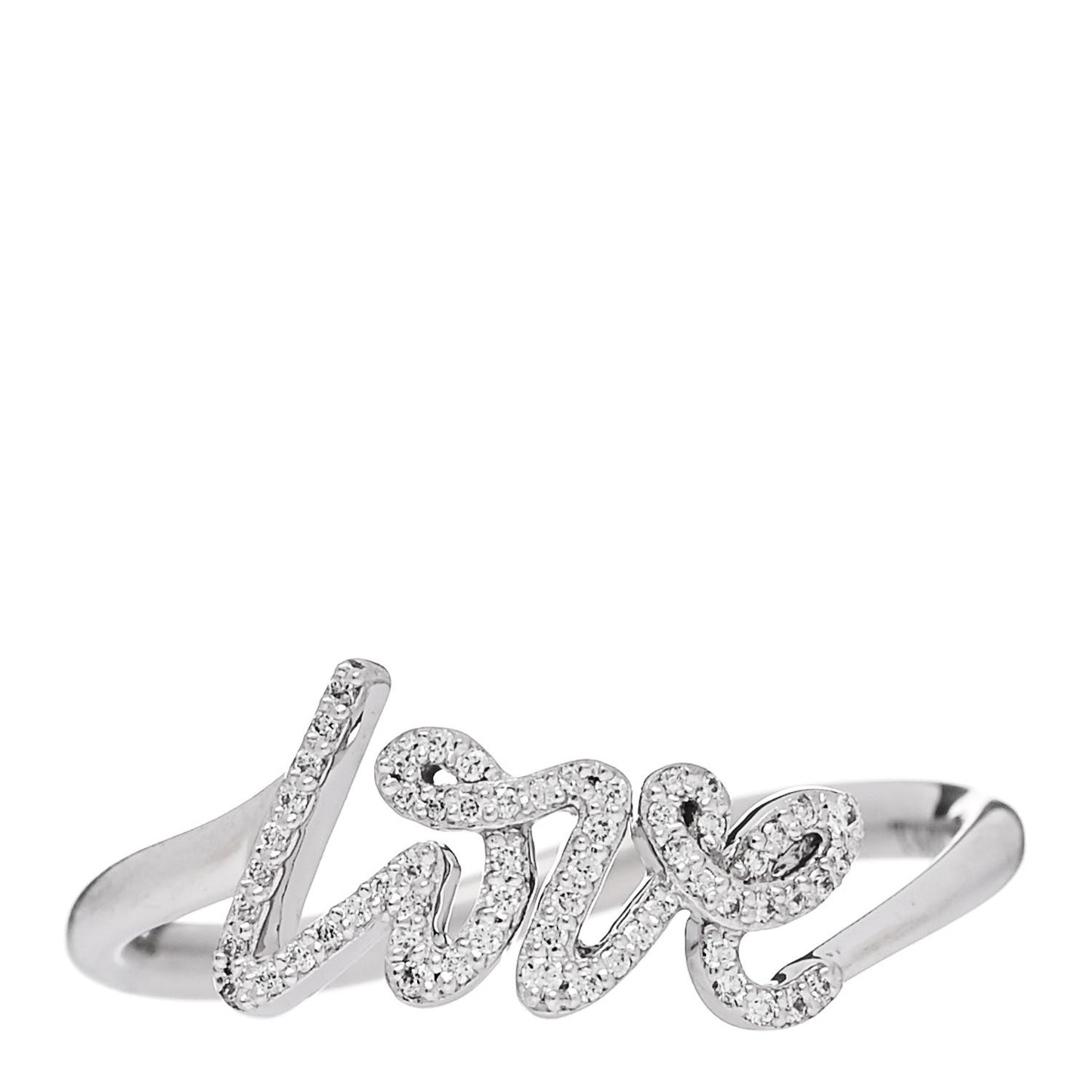 18K White Gold Diamond Paloma's Graffiti Love Ring 53 6.5