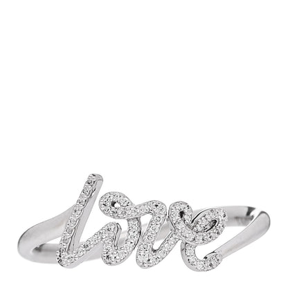 Tiffany 18K White Gold Diamond Paloma's Graffiti Love Ring 53 6.5 1 of 6
