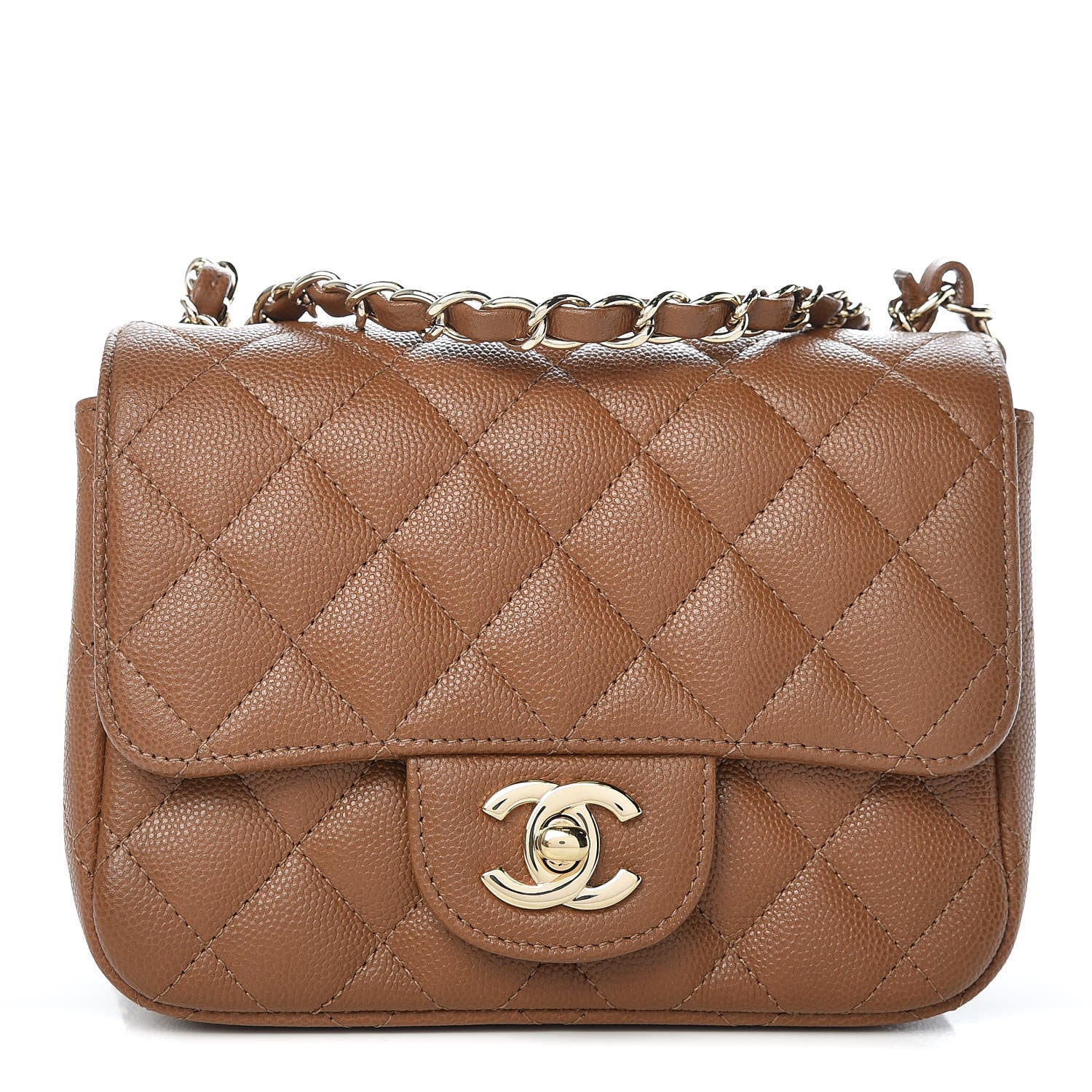 Chanel Caviar Quilted Mini Square Flap Brown 1 of 10
