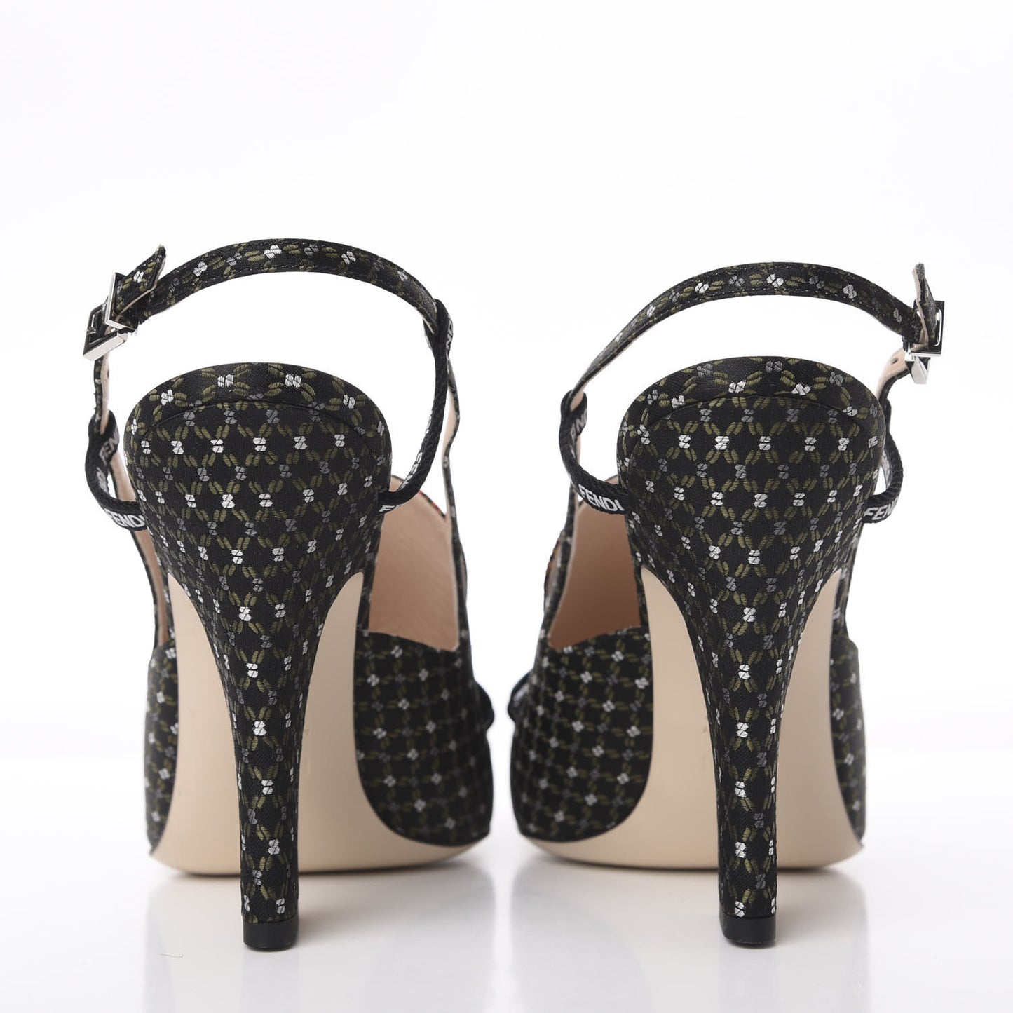 Fabric Jacquard Ffreedom Slingback Pumps 40.5