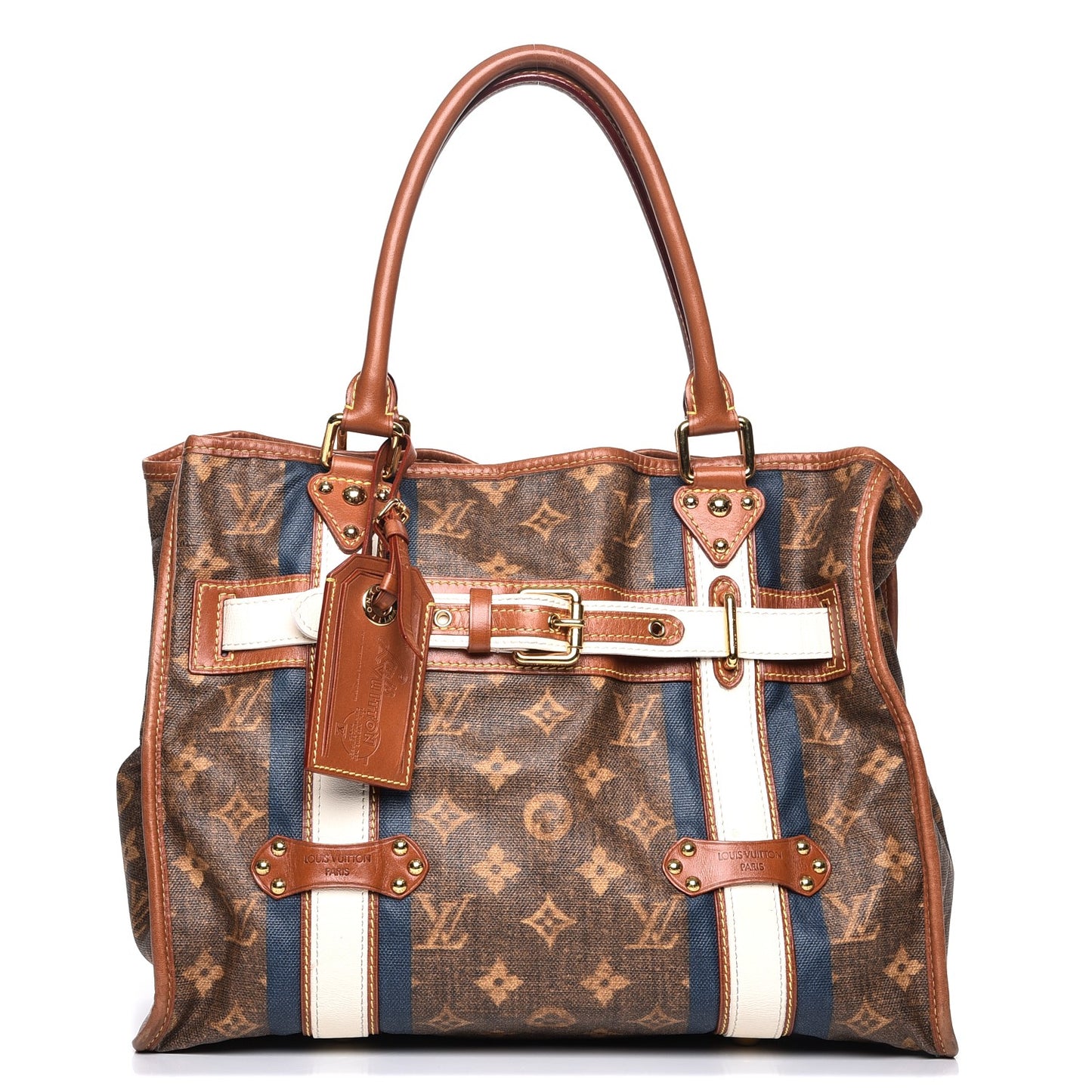 Monogram Rayures Tisse Sac GM Blue