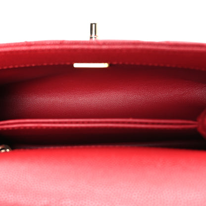 Chanel Caviar Quilted Extra Mini Coco Handle Flap Red 5 of 10
