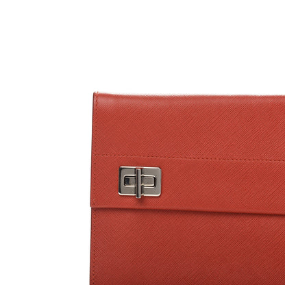 Prada Saffiano Flap Clutch Lacca 10 of 10
