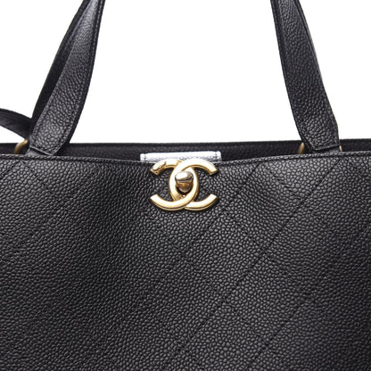 Chanel Caviar Stitched Large Shopping Tote Bag Black 10 of 11