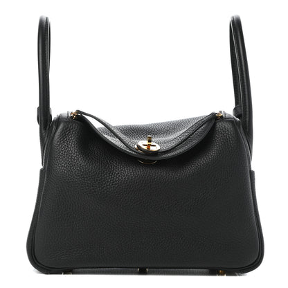 Hermes Taurillon Clemence Lindy 26 Black 1 of 8