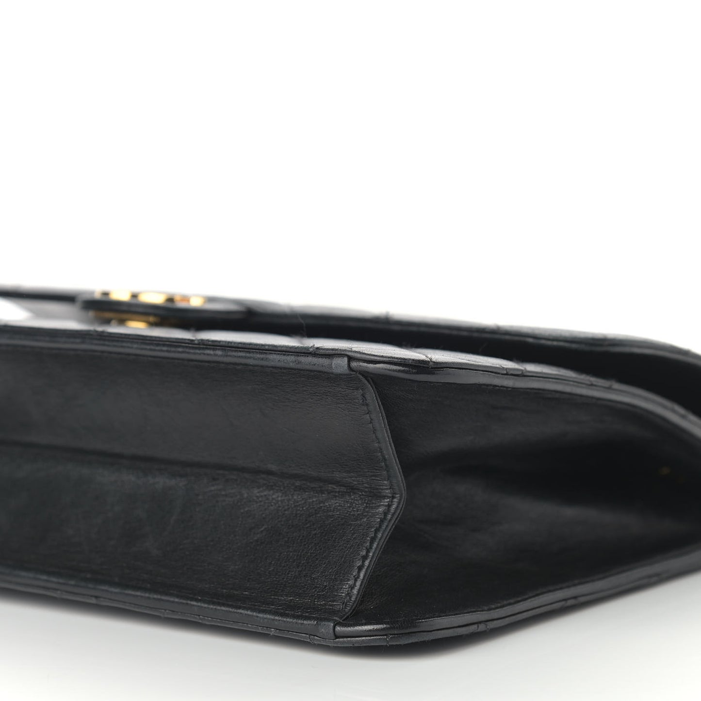 Lambskin Quilted Medium Single Flap Black