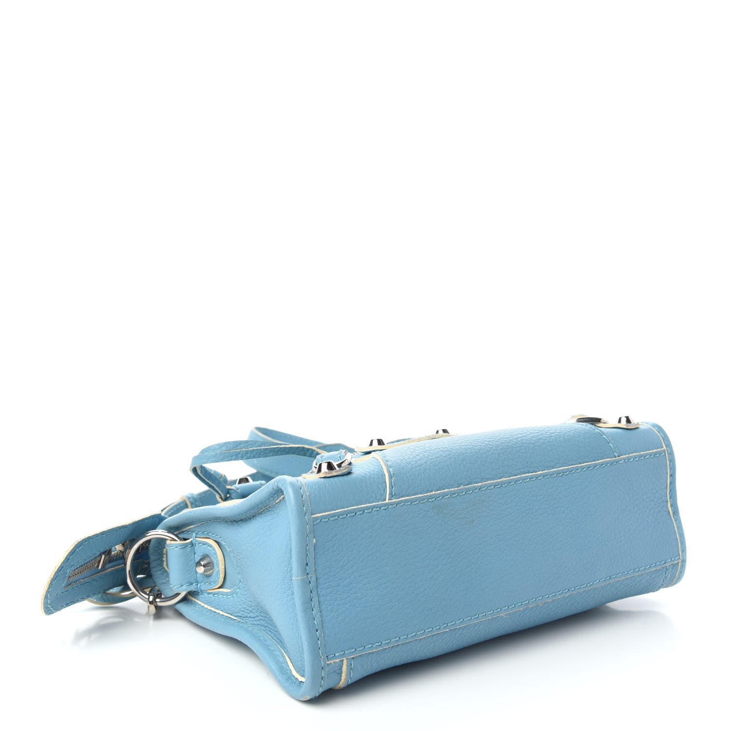 Balenciaga Supple Grained Calfskin Classic Silver Hardware Highlight Mini City Bleu Caraibes 4 of 10