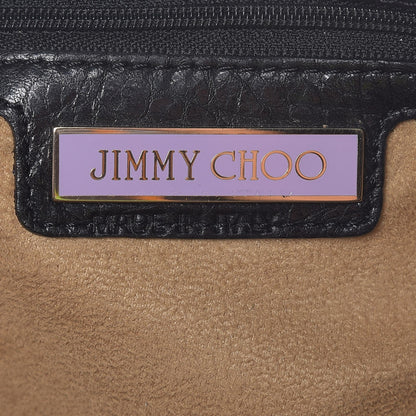 Jimmy Choo Pebbled Calfskin Small Rhea Black 6 of 8