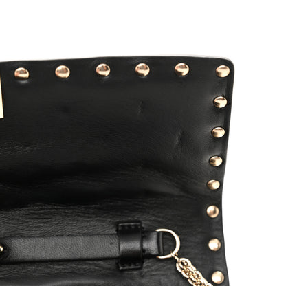 Valentino Garavani Lambskin Rockstud Spike Wallet on Chain Black 7 of 10