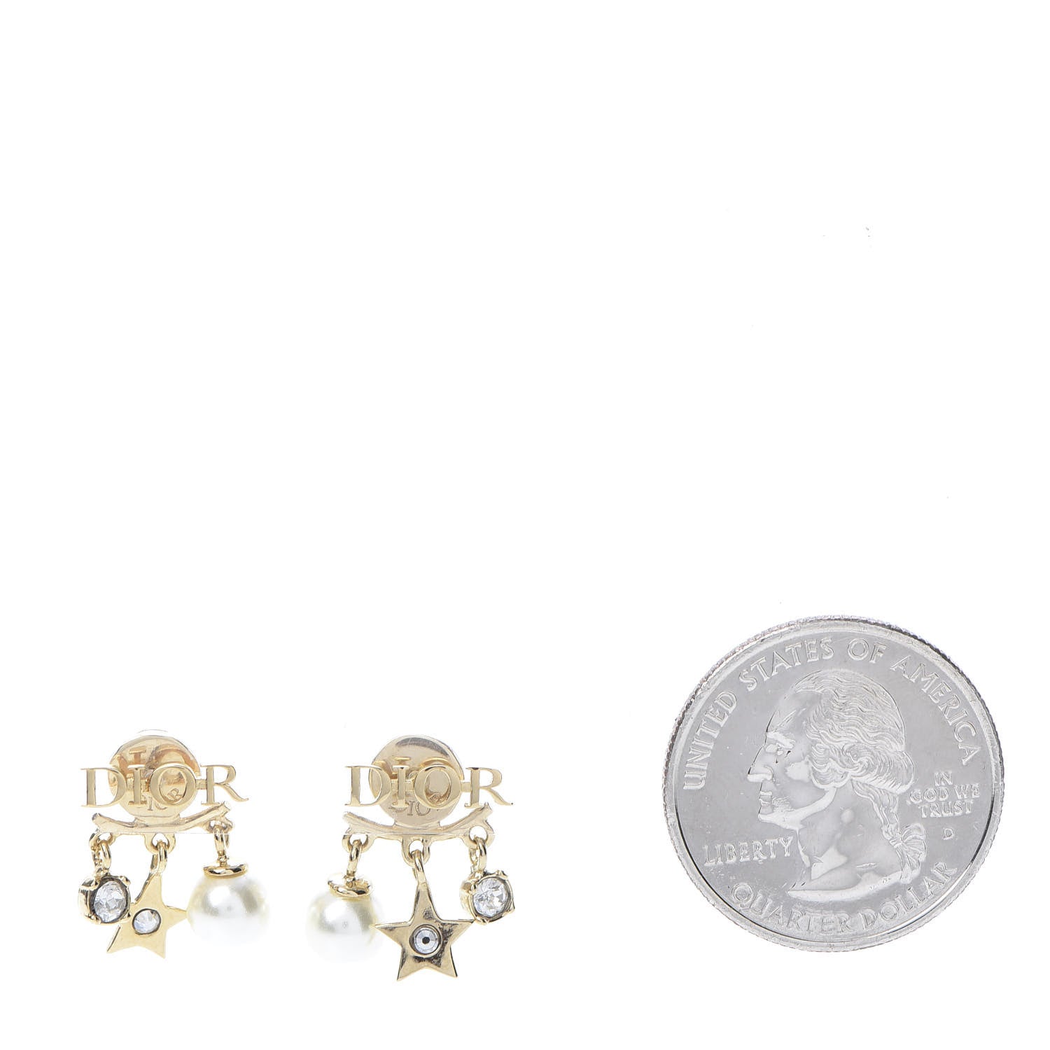 Christian Dior Pearl Crystal Dio(r)evolution Earrings Aged Gold 2 of 5