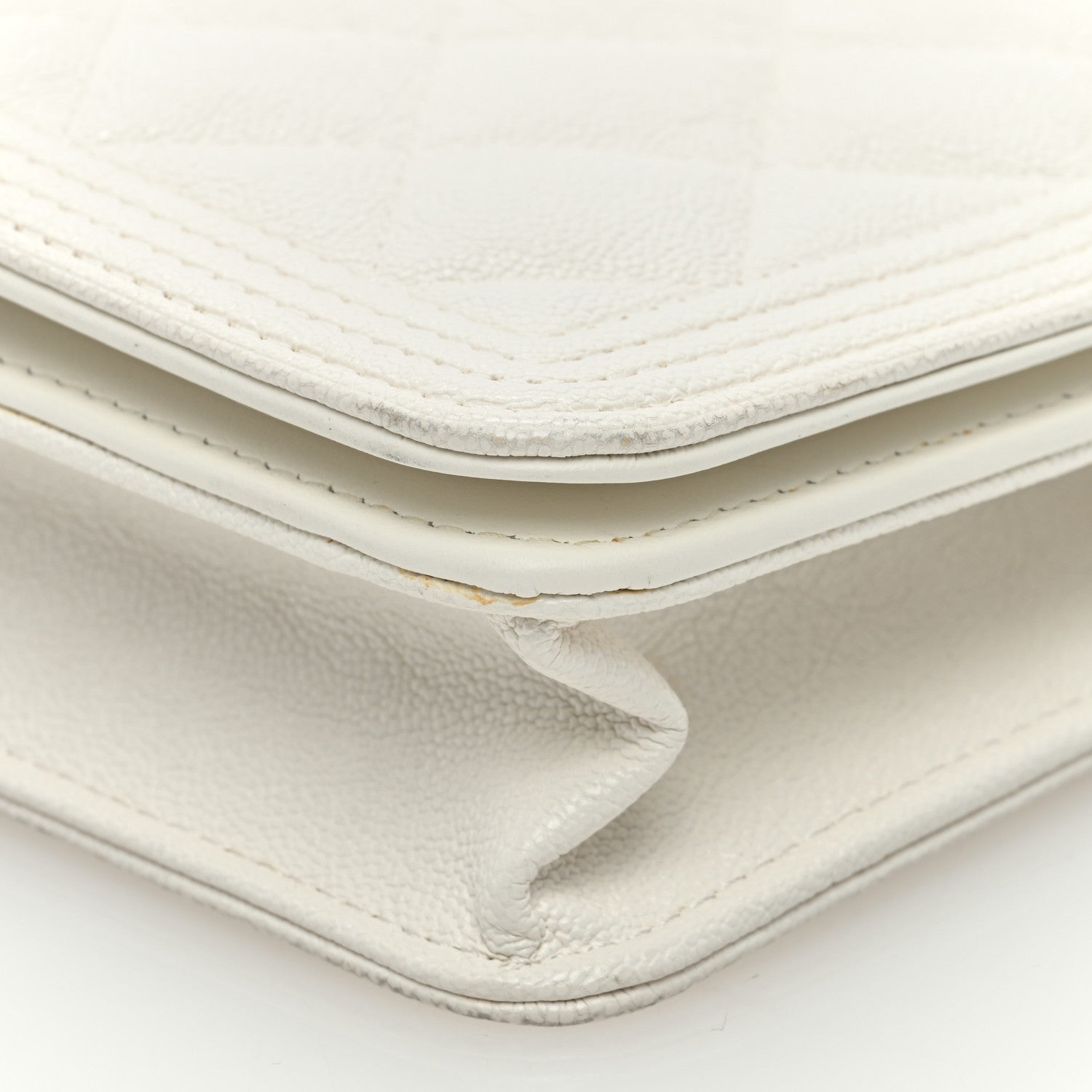 Chanel Caviar Quilted Boy Wallet On Chain WOC White 11 of 13