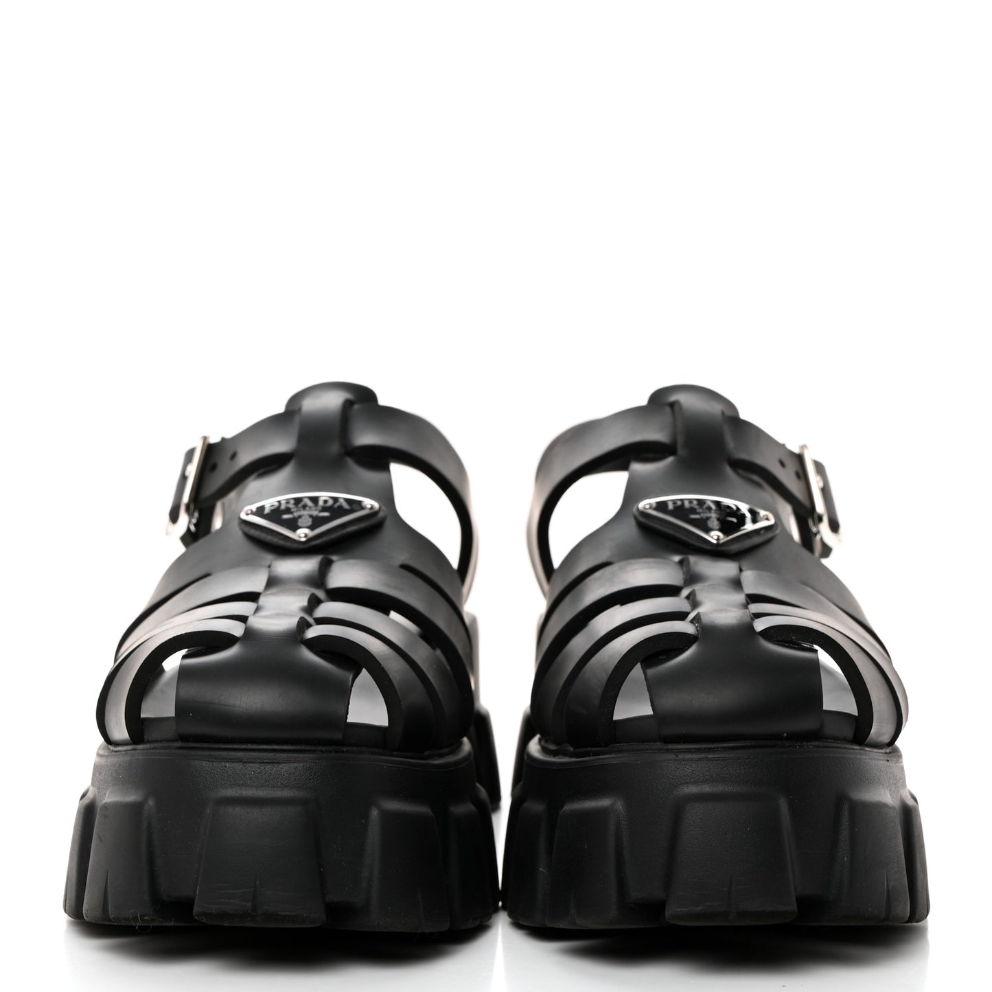 Foam Rubber Triangle Logo Monolith 55mm Cage Sandals 40 Black