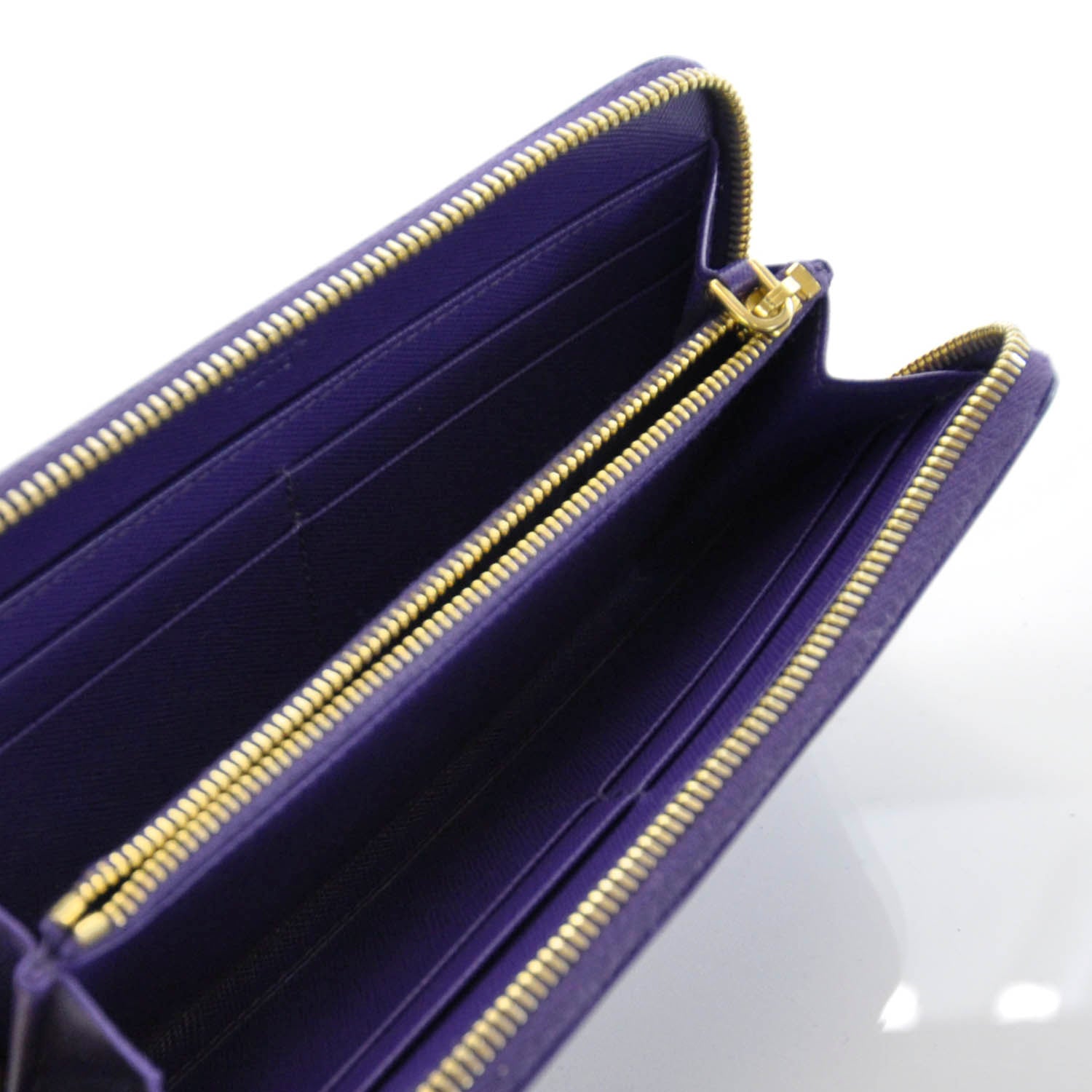 Prada Saffiano Zip Around Wallet Viola 5 of 7