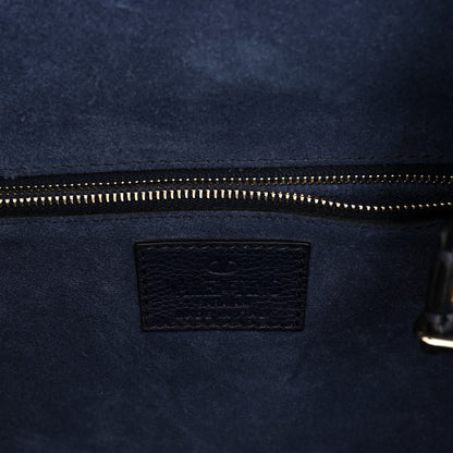 Valentino Garavani Pebbled Calfskin Rockstud Flip Lock Flap Messenger Satchel Marine 6 of 10