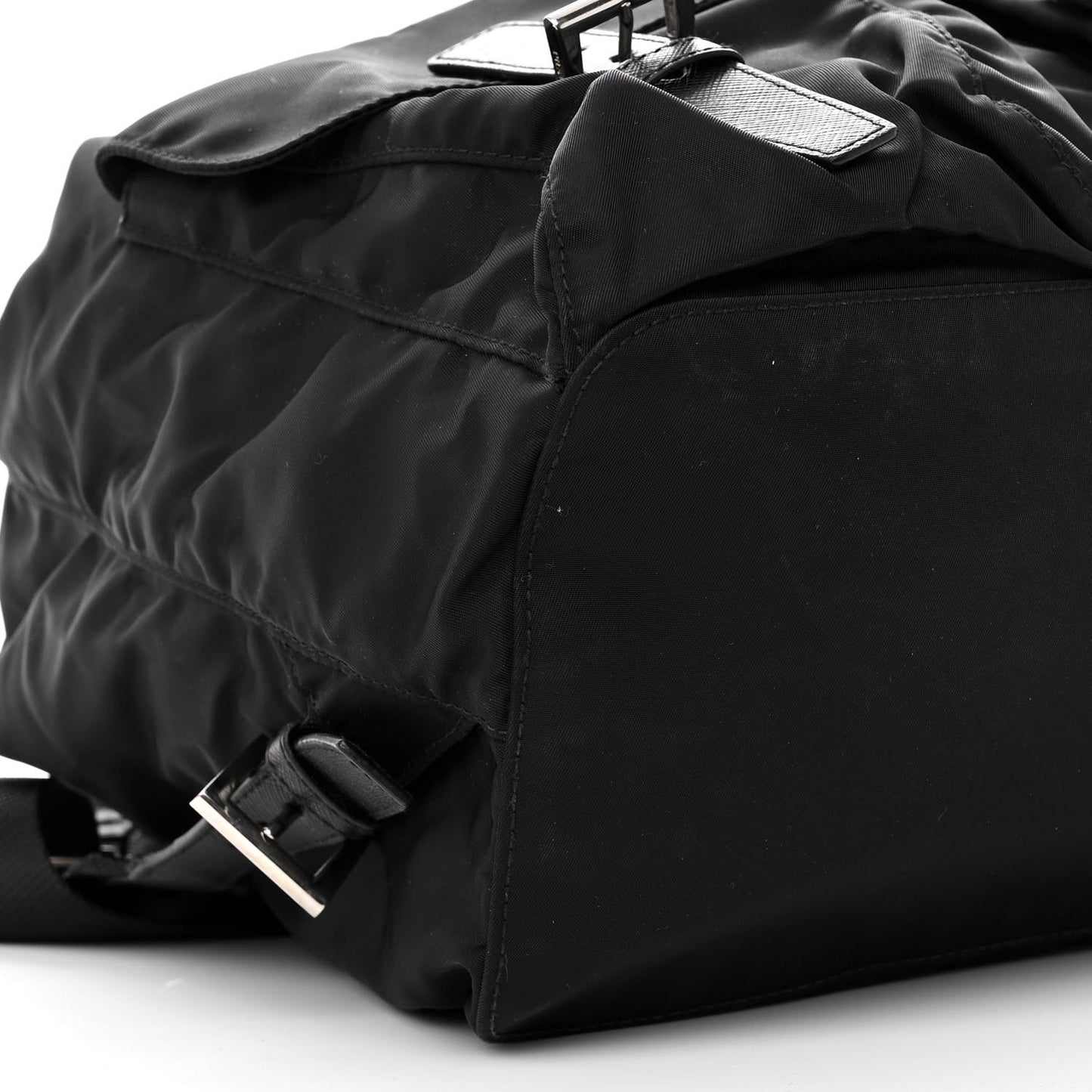 Tessuto Nylon Saffiano Medium Backpack Black
