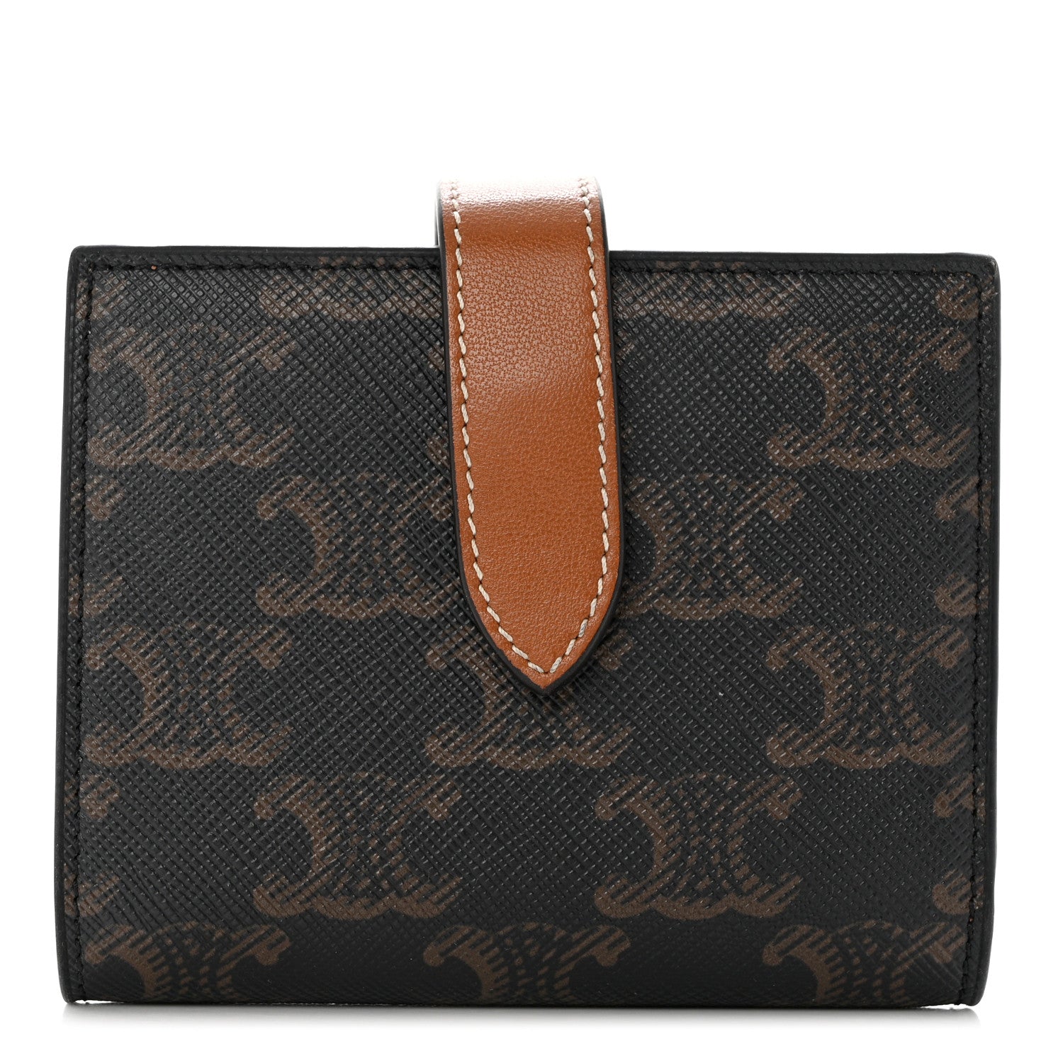 Celine Canvas Triomphe Small Strap Wallet Tan 1 of 10
