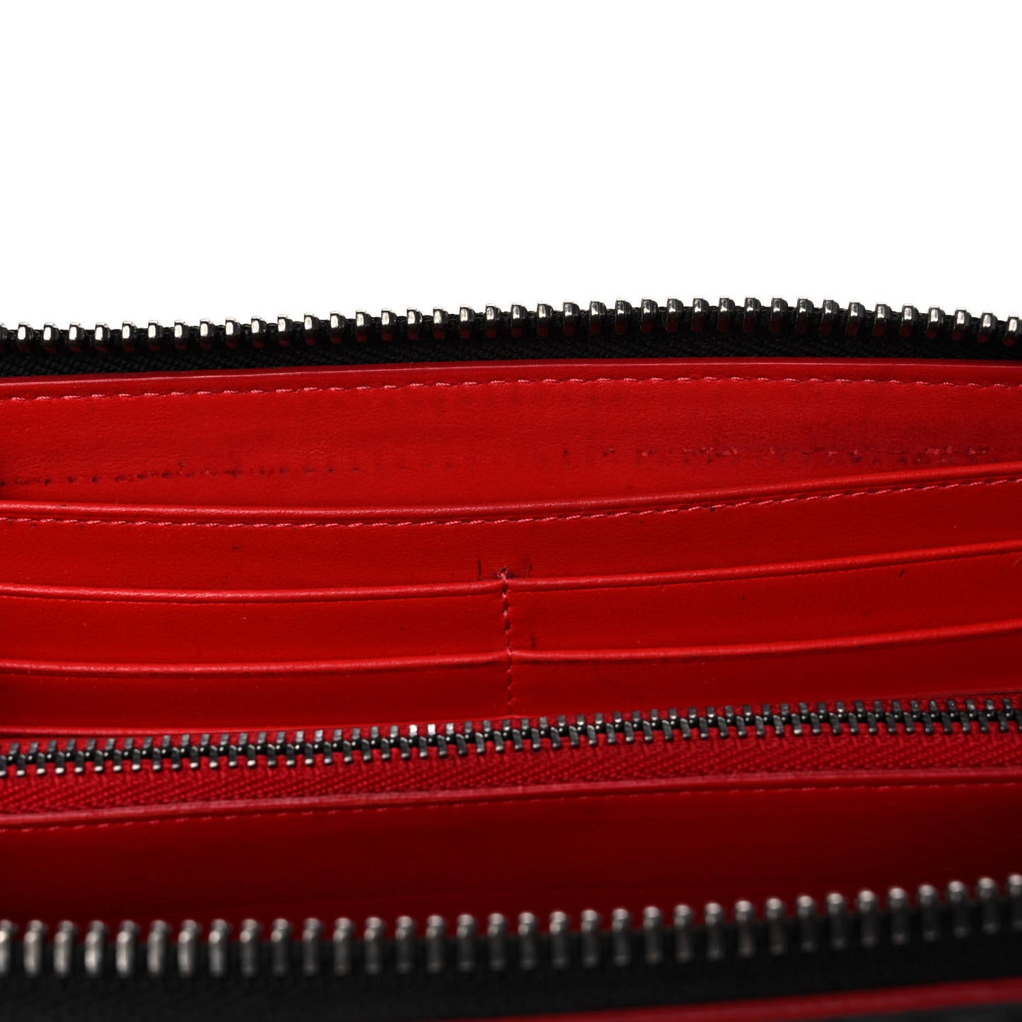 Calfskin Panettone Spiked Zip Around Wallet Black