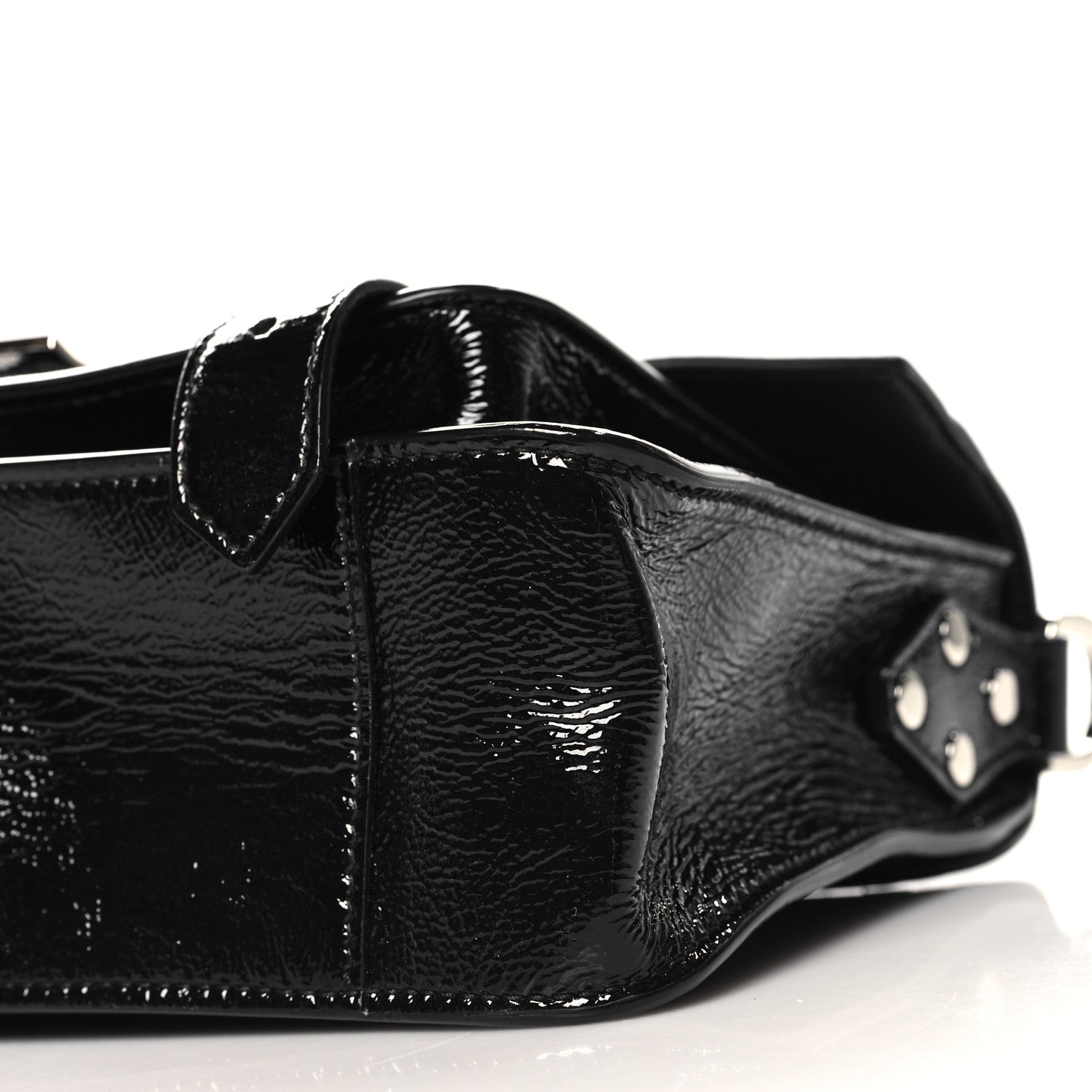 Proenza Schouler Crinkled Patent Calfskin Tiny PS1 Satchel Black 9 of 9