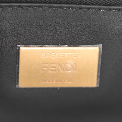 Fendi Nappa Small FF Embossed Mid Chain Baguette Black 6 of 9