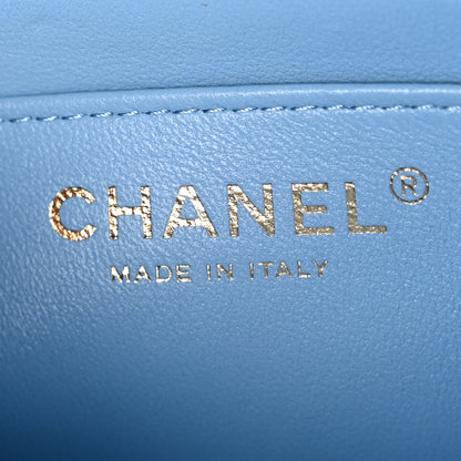 Chanel Lambskin Quilted Mini Rectangular Flap Light Blue 6 of 11