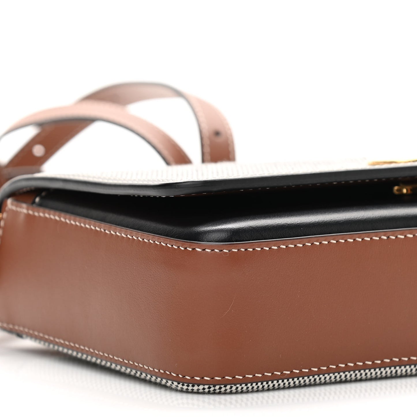 Cotton Canvas Horseferry Print Crossbody Bag Grey