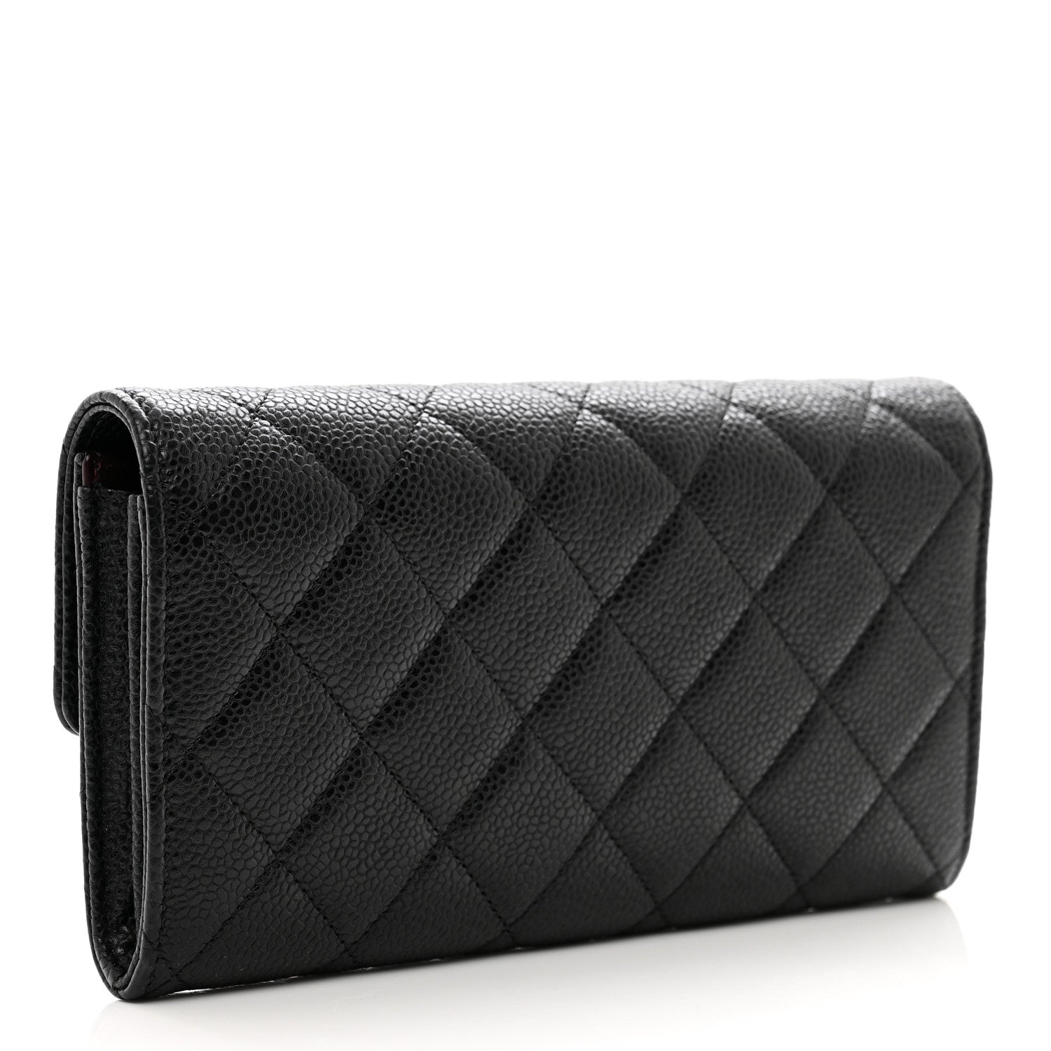 Chanel Caviar Quilted Large Gusset Flap Wallet Black 3 of 9