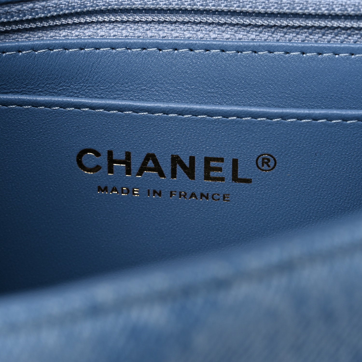 Chanel Denim Quilt Print Mini Rectangular Flap Light Blue 5 of 9