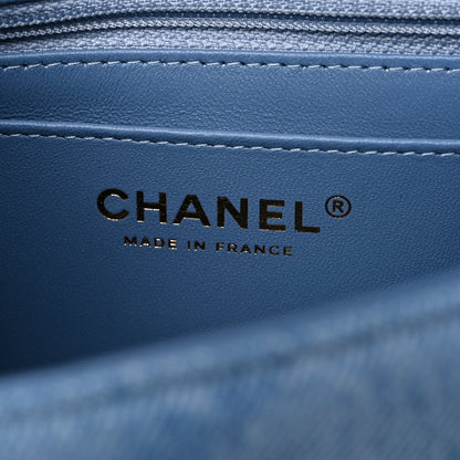 Chanel Denim Quilt Print Mini Rectangular Flap Light Blue 5 of 9