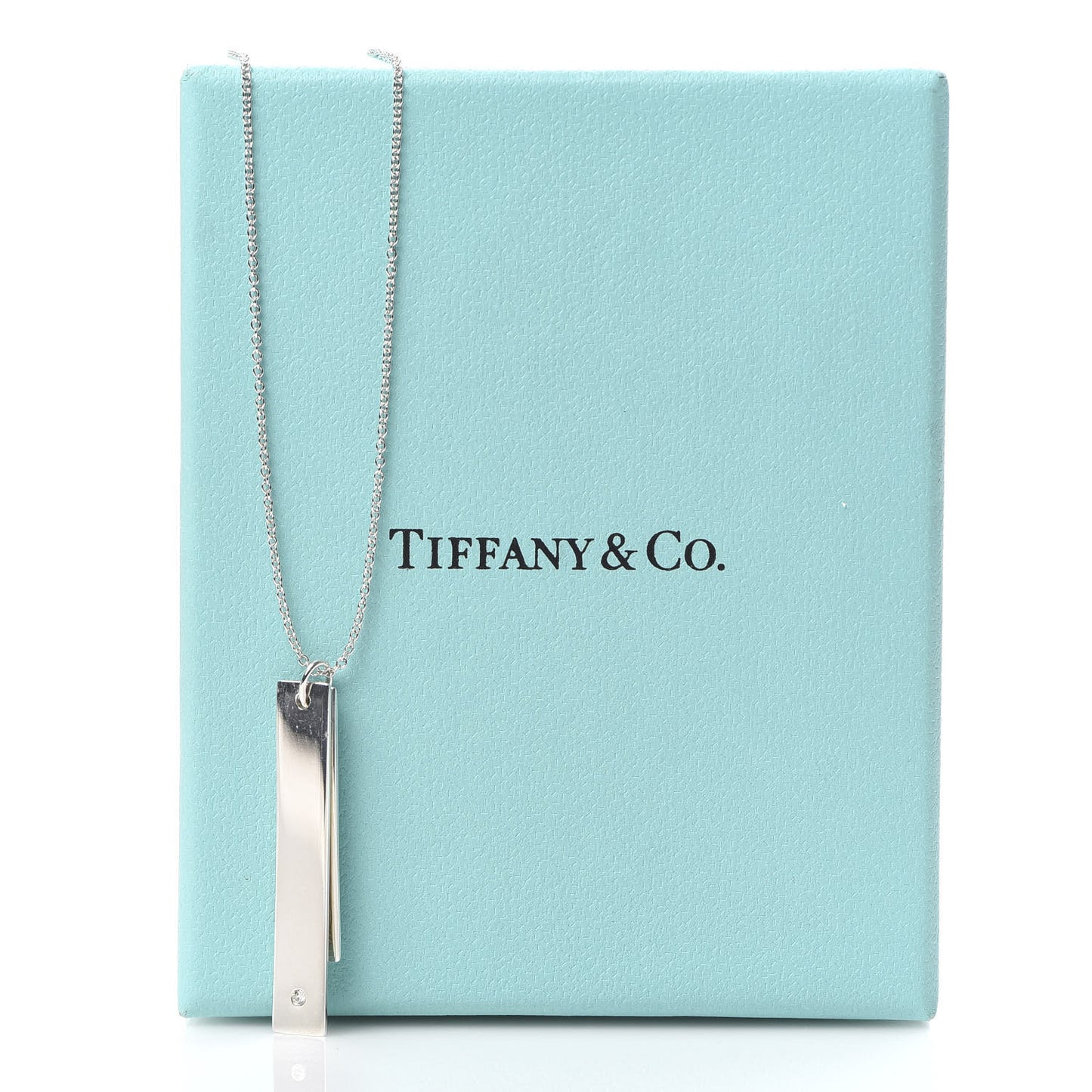 Sterling Silver Diamond Paloma Picasso Loving Heart Bar Pendant Necklace