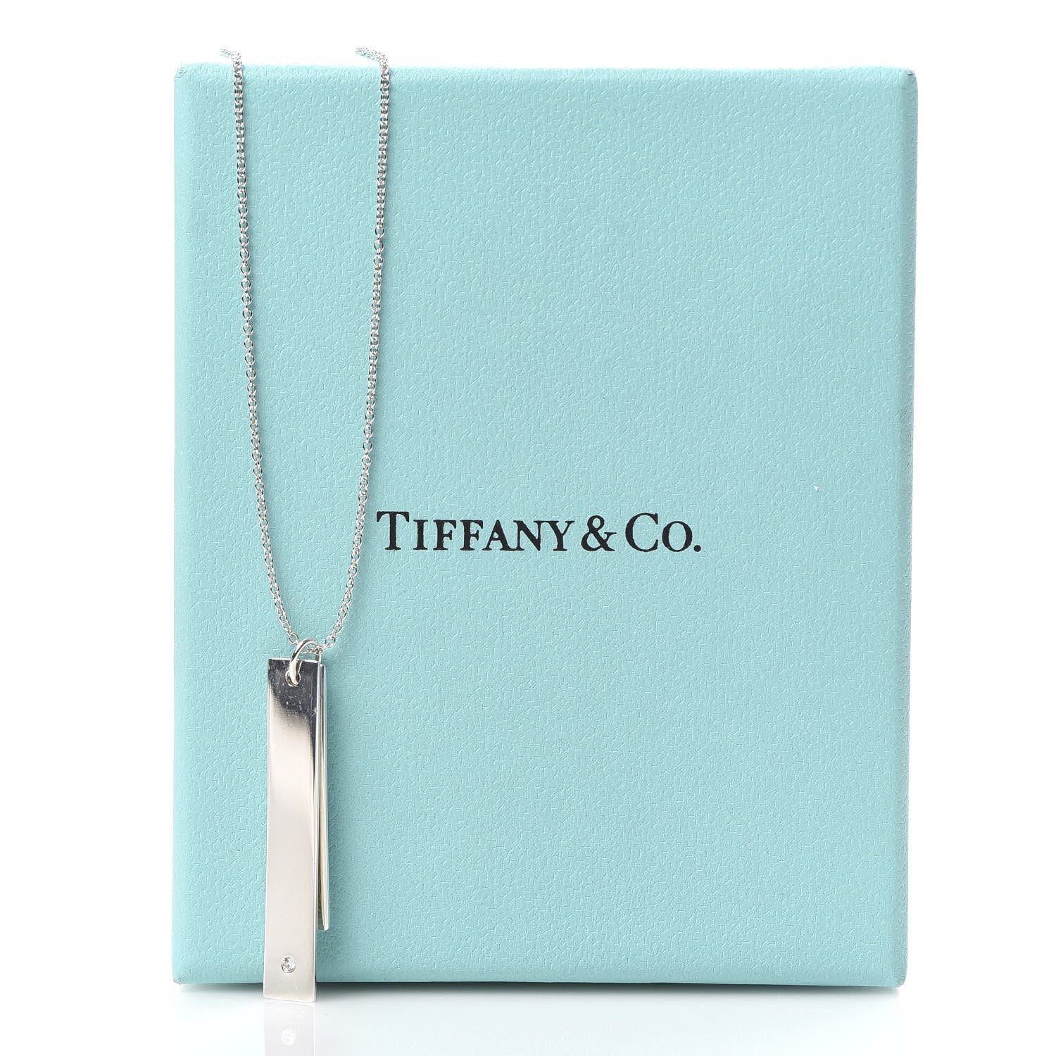 Tiffany Sterling Silver Diamond Paloma Picasso Loving Heart Bar Pendant Necklace 6 of 6