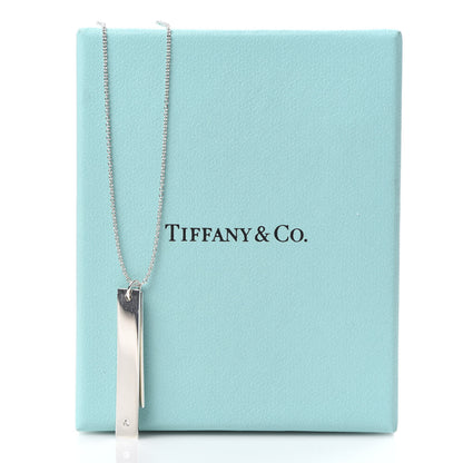 Tiffany Sterling Silver Diamond Paloma Picasso Loving Heart Bar Pendant Necklace 6 of 6
