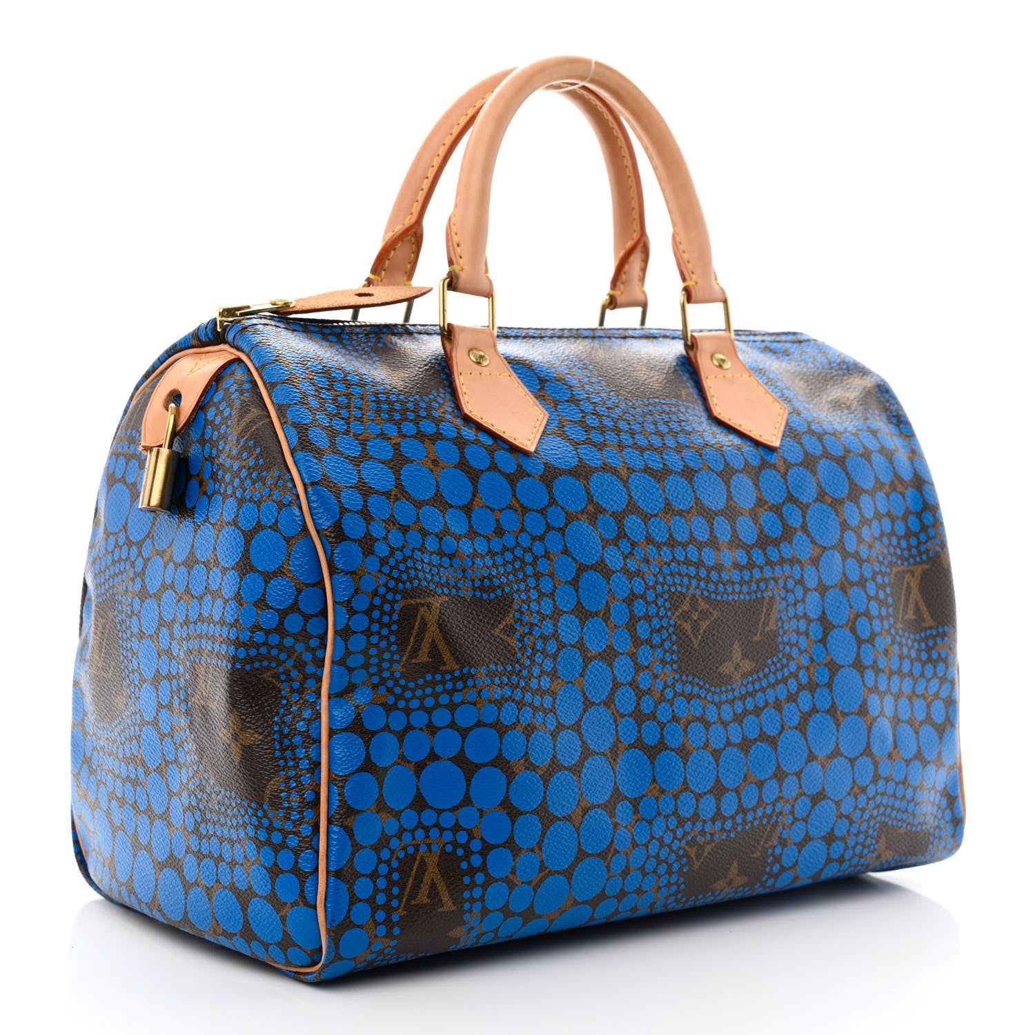 Louis Vuitton Monogram Kusama Town Speedy 30 Blue 3 of 11