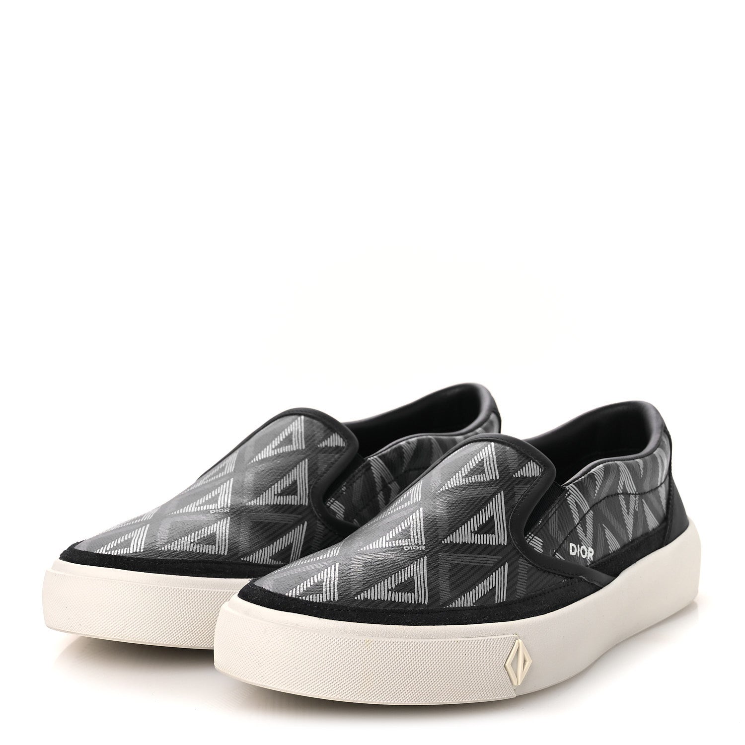 Christian Dior Canvas CD Diamond Mens Slip On Sneakers 41 Navy 4 of 11