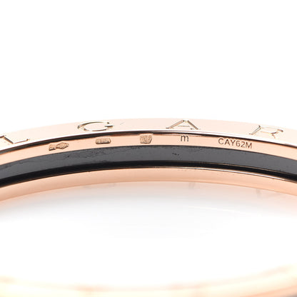 Bulgari 18K Rose Gold Black Ceramic B.Zero1 Bangle Bracelet 6 of 6