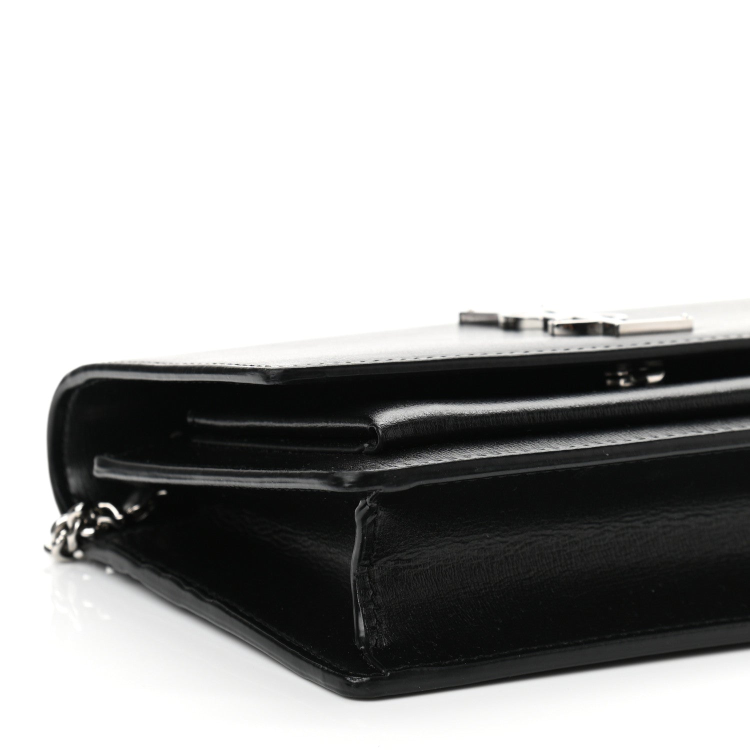 Saint Laurent Calfskin Monogram Sunset Chain Wallet Black 8 of 10